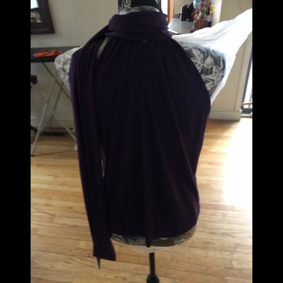 Express size large purple sleeveless with attached scarf w/ key hole back - Picture 6 of 10